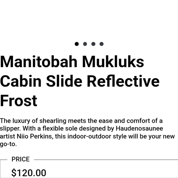 Manitobah Mukluks Cabin Slide Reflective Frost - Picture 2 of 4